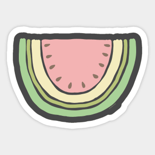 Boho Watermelon Slice Minimal Scandinavian Art Design Sticker